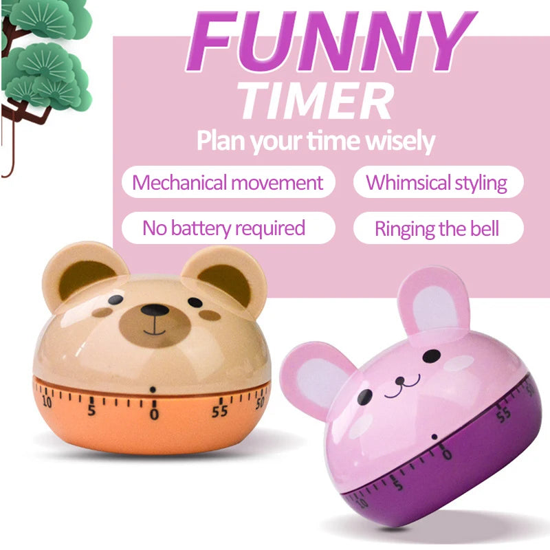 Cartoon Mechanical Kitchen Timer, 55 Minutes
