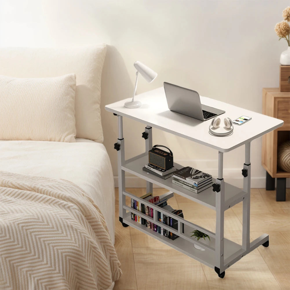 Height Adjustable Wooden Bedside Desk for Home Office