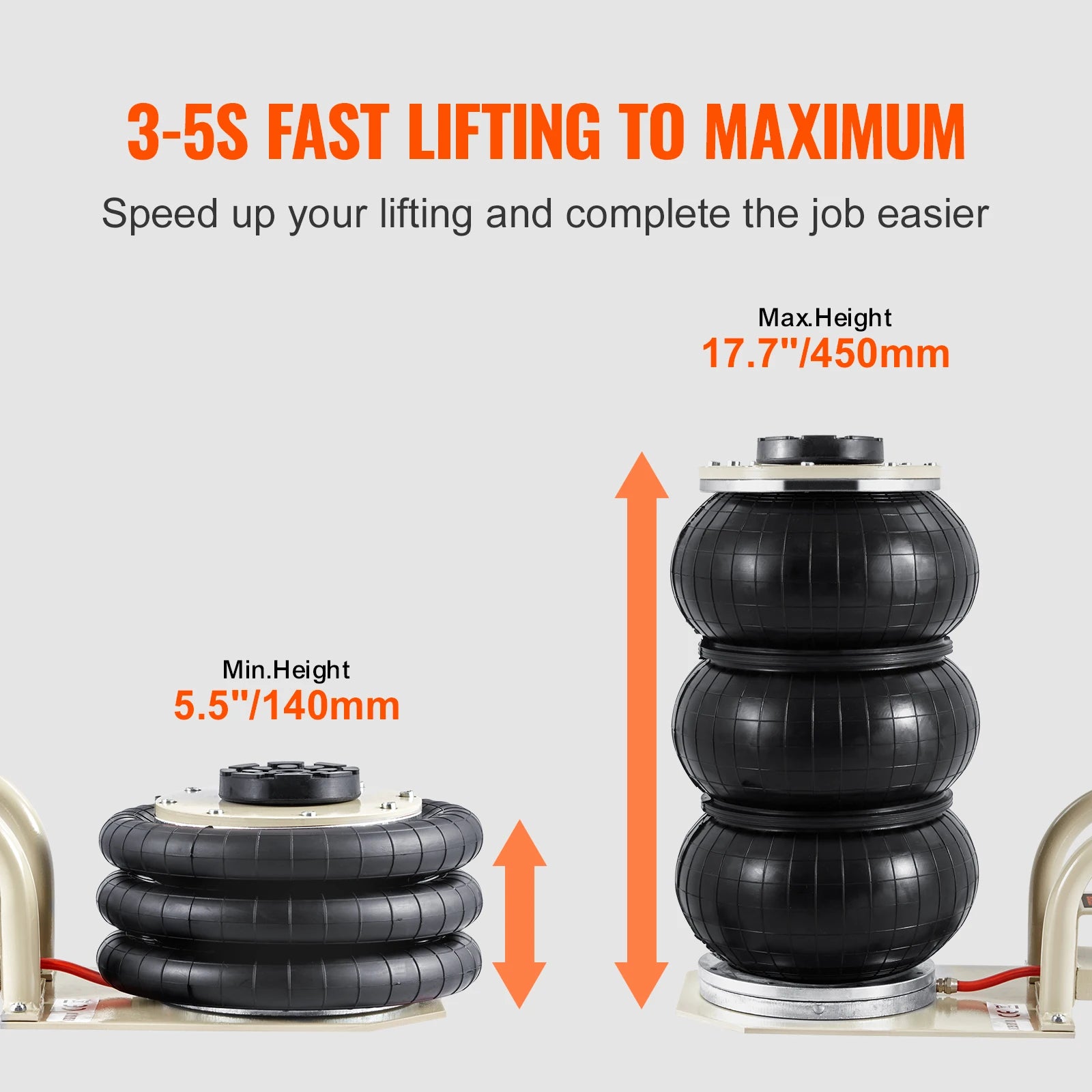 3 Ton Triple Bag Air Jack – Fast 5-Second Pneumatic Car Lift