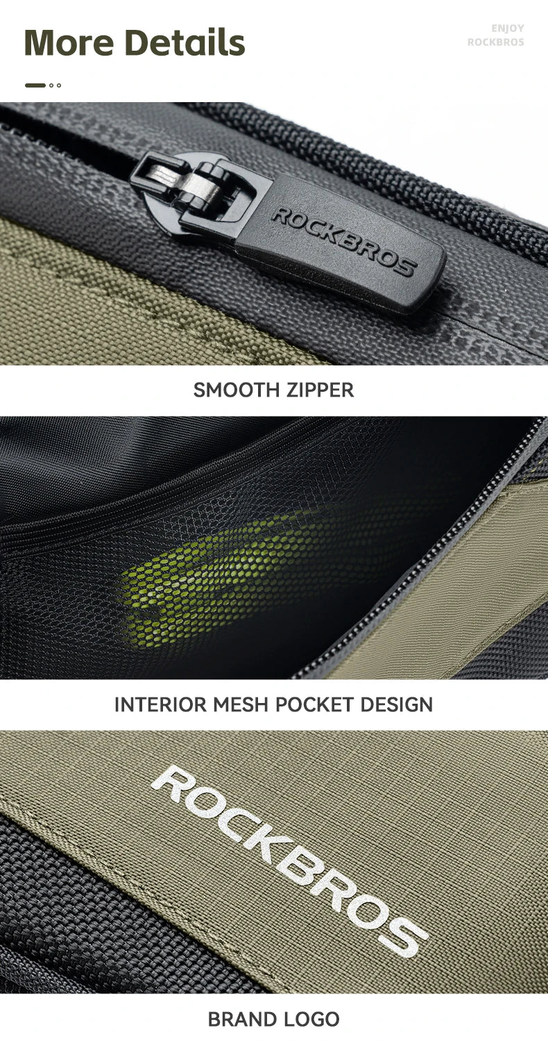 Bike Top Tube Frame Bag Rainproof Nylon Phone & Tool Storage