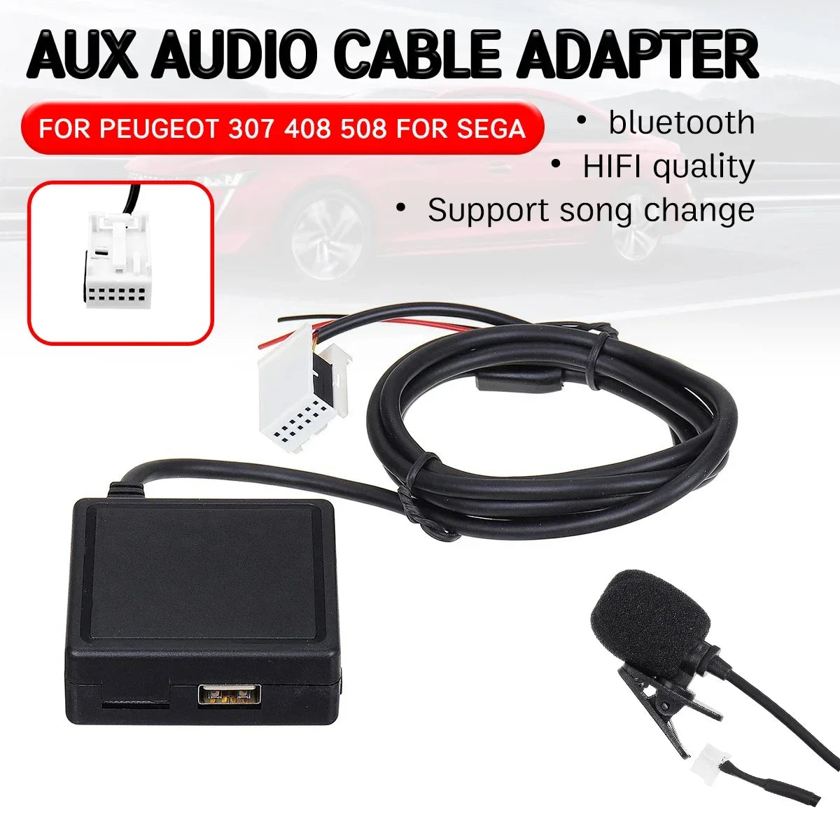 Bluetooth AUX Adapter for Peugeot and Citroen RD4 Radios