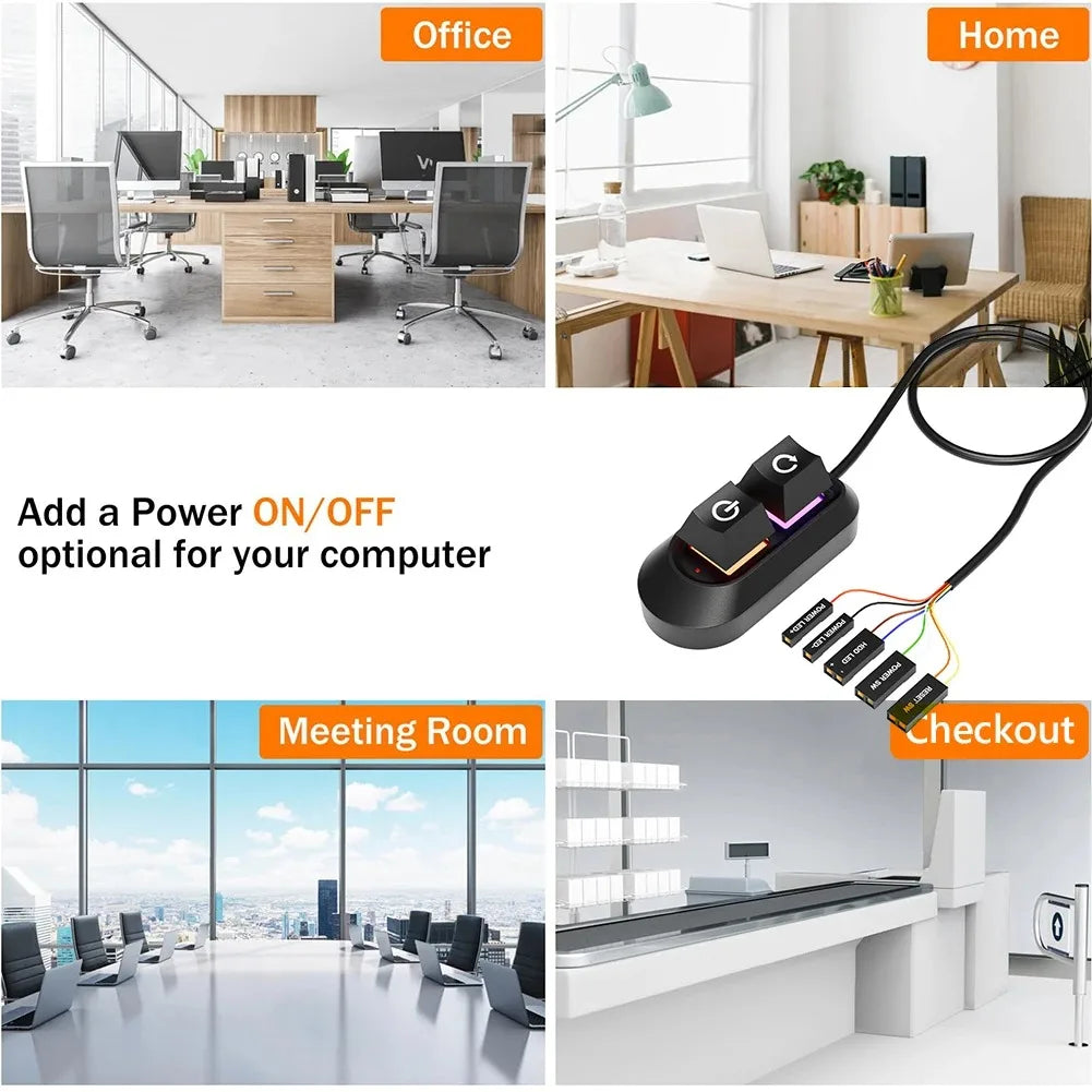 Interrupteur d’alimentation externe pour PC avec câble de 2m