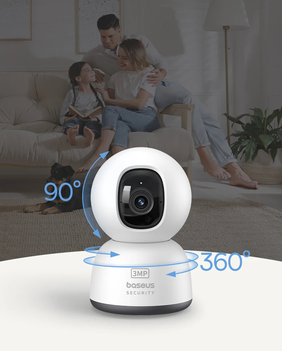 Baseus 3MP 2K Pan & Tilt Home Security Camera