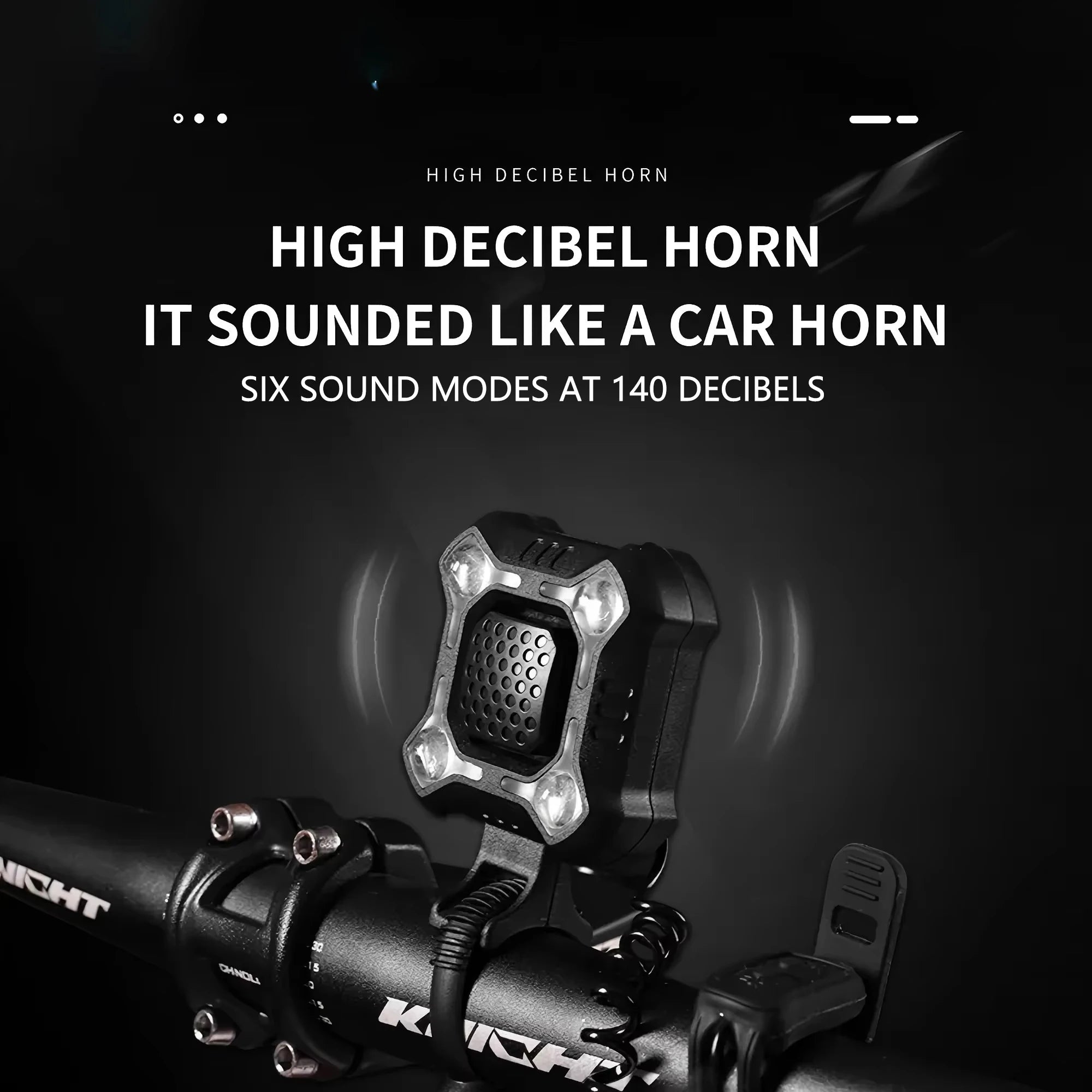 Bicycle Light Electronic Bell MTB Bike Horn TYPE-C Rechargeable Cycling Warning Lamp Cycling Headlight for Night Safety Riding