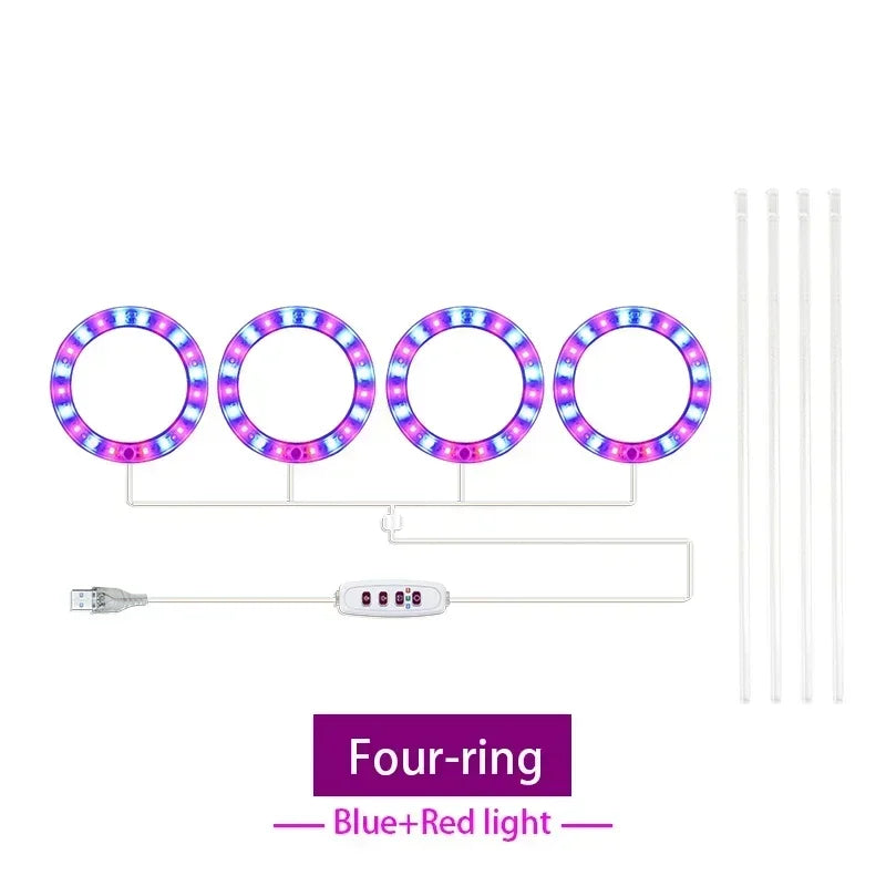 USB Ring Grow Light, Adjustable Height and Head Options