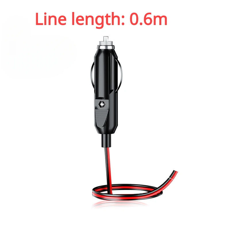 12V 24V Car Universal Cigarette Lighter Plug 20A Fused Male Connector with Wire High Temperature Resistance with Indicator Light