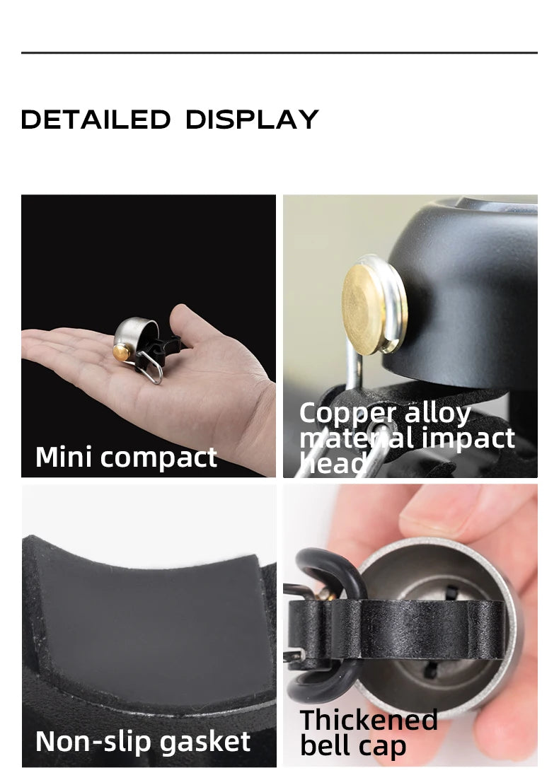 Bicycle Bell with Crisp Sound Copper Alloy Handlebar Ring