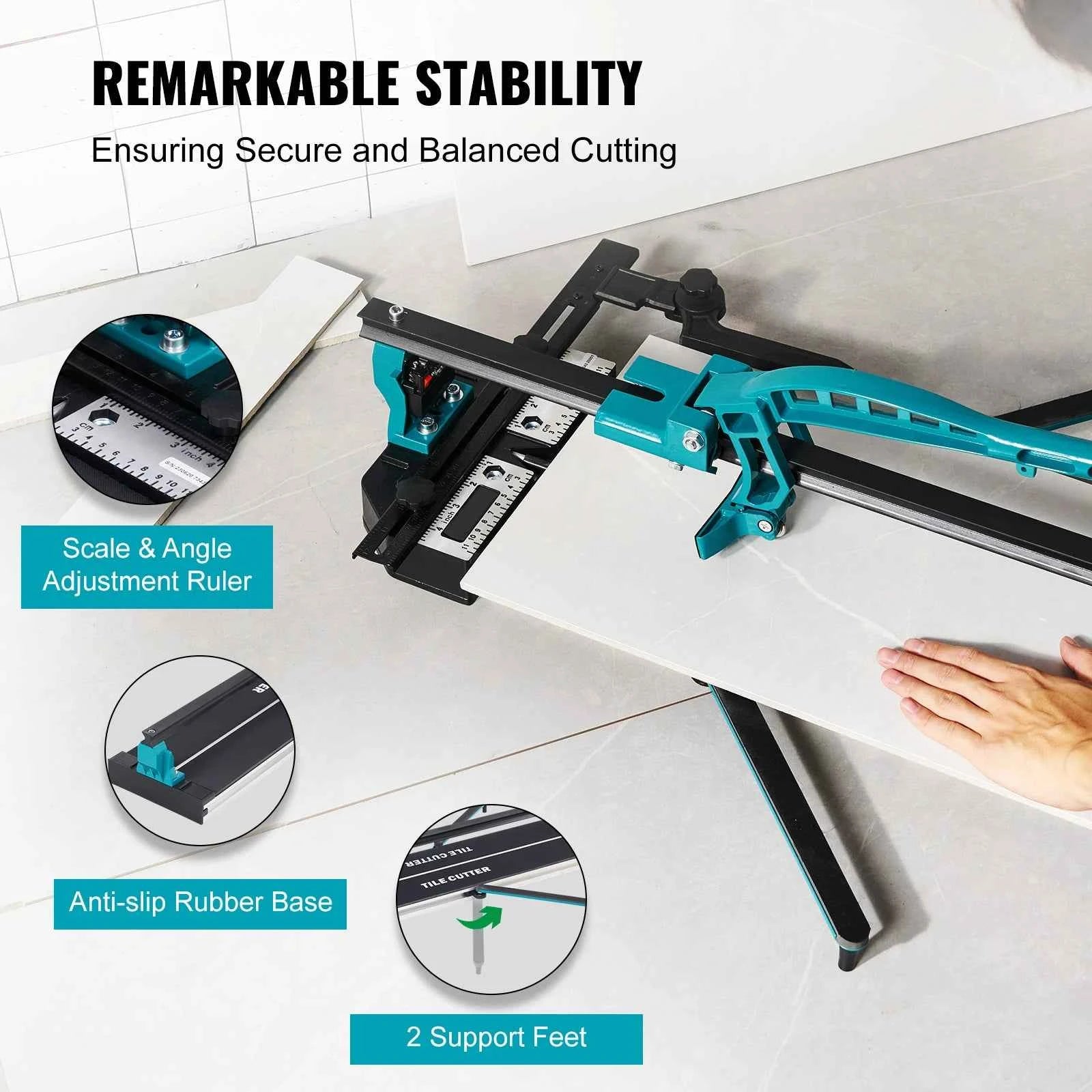 Manual Tile Cutter with Laser Positioning and Support Feet