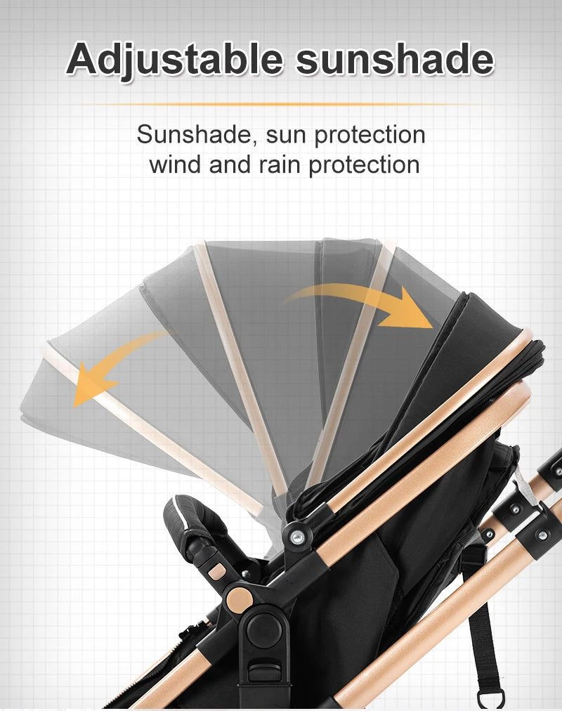 Luxury Baby Stroller 3‑in‑1 Travel System With Car Seat