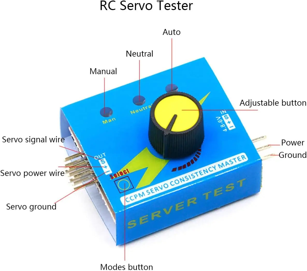 SG90 Servo Tester Kit with Battery Holder