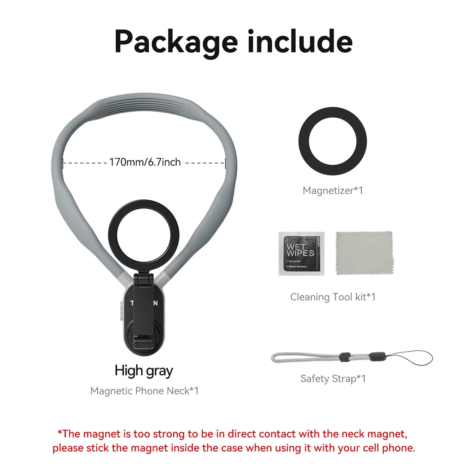 TELESIN Silicone Magnetic Neck Mount Quick Release Hold for Iphone 15 14 13 12 11 10 SAMSUNG HUAWEI XIAOMI Phone Accessories