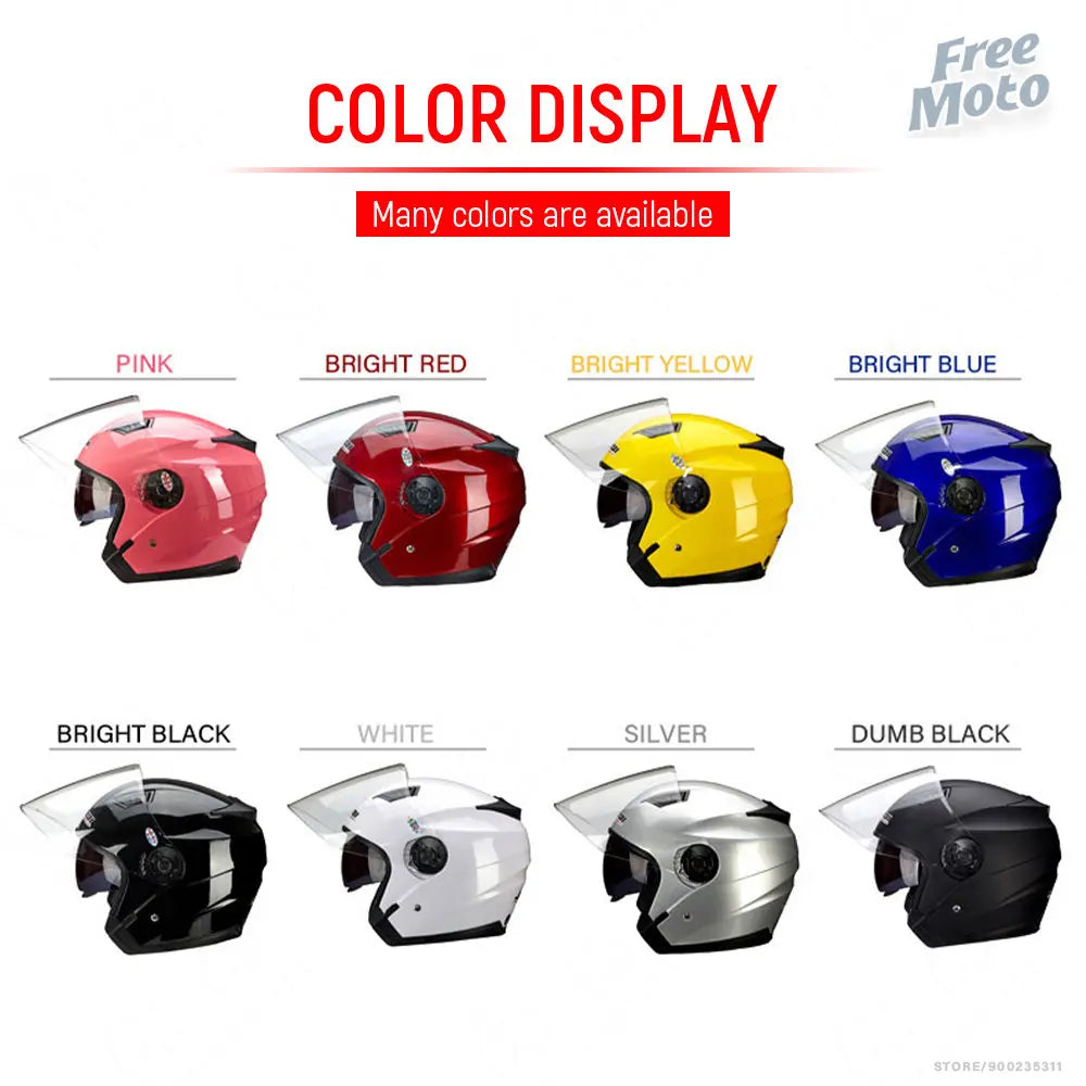 Motorbike Casco Go Kart Scooter Motor Van Motorcycle Dual Lens Vintage Helmets Four Seasons Racing Half Helmets Casque Helmet