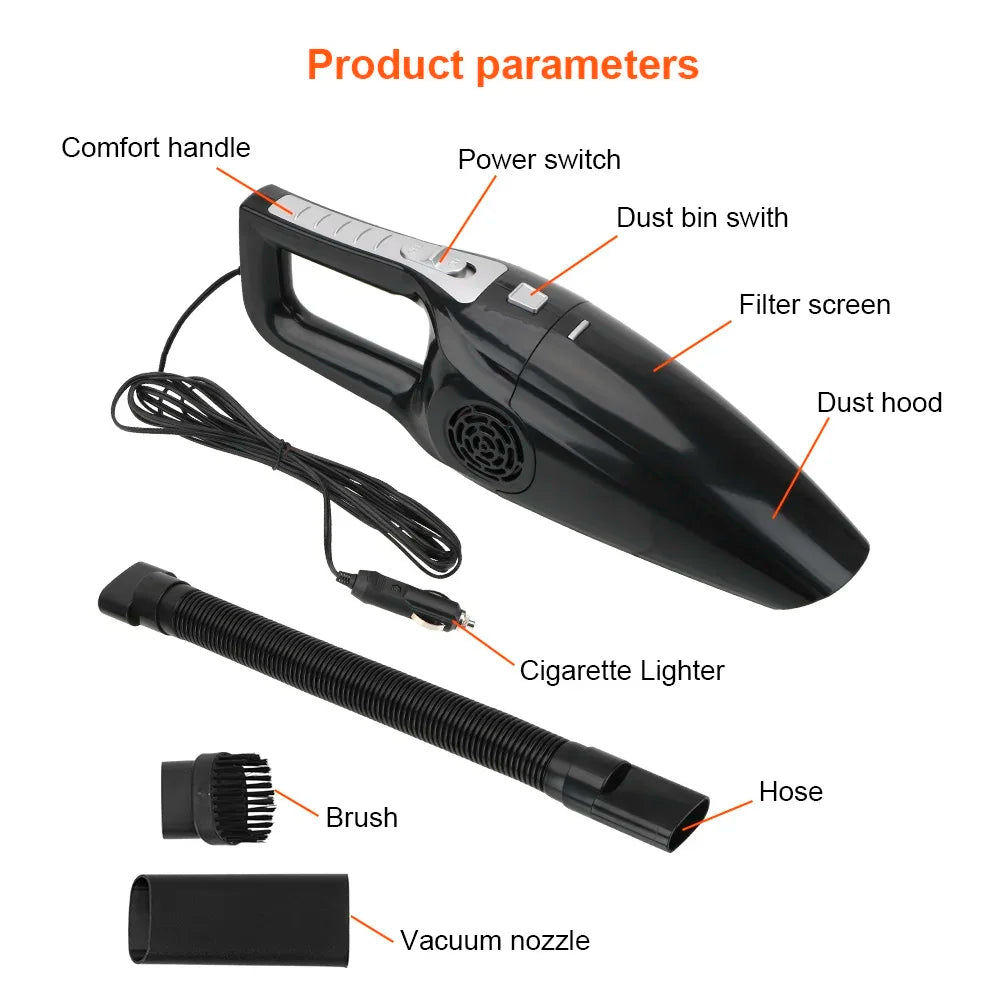 12 V Handheld Car Vacuum - 5 m Power Cord
