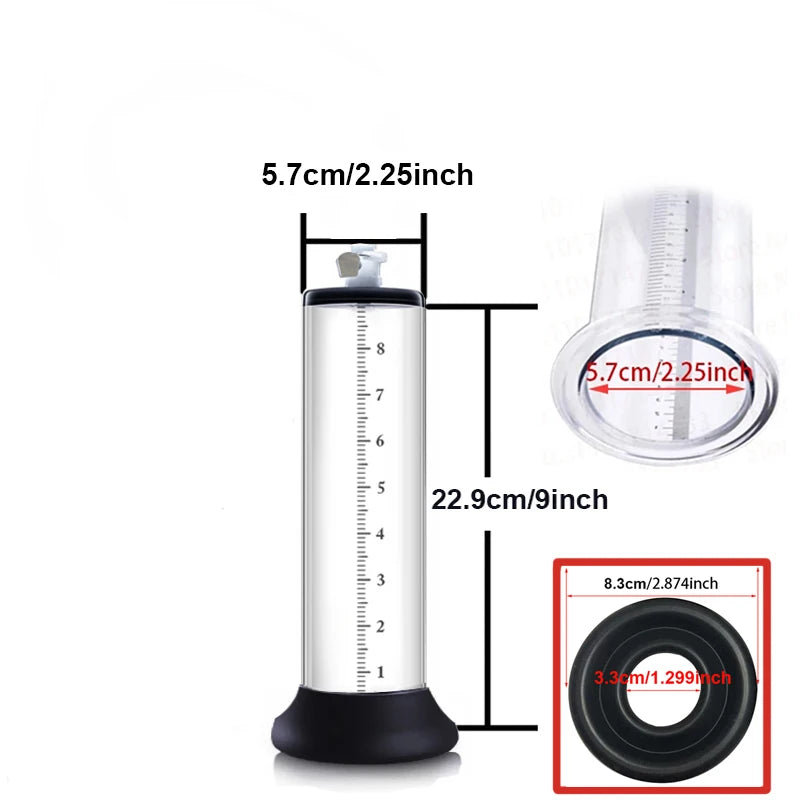 Acrylic Penis Pump Manual Vacuum Penis Enlarger