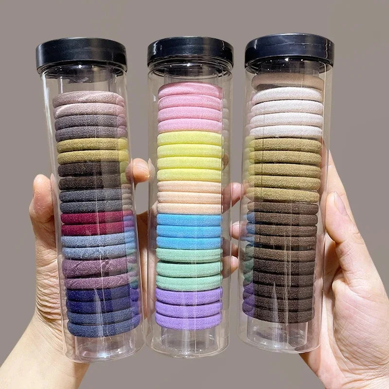 20pcs/can High Elastic Hair Ring French Style Bands Tie Thickened Hair Rope Basic Simple Head Rope For Women Girls Iddal Choice