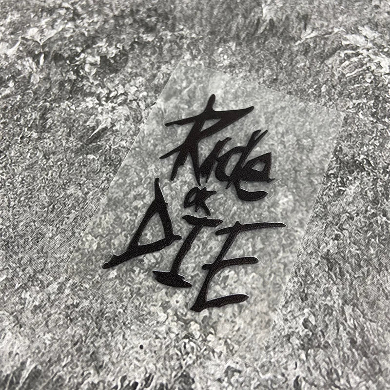 1PC Ride or Die Bike Frame Stickers Bicycle Top Tube Waterproof Vinyl Decals for MTB Bicycle Decorative Motorcycle Accessories
