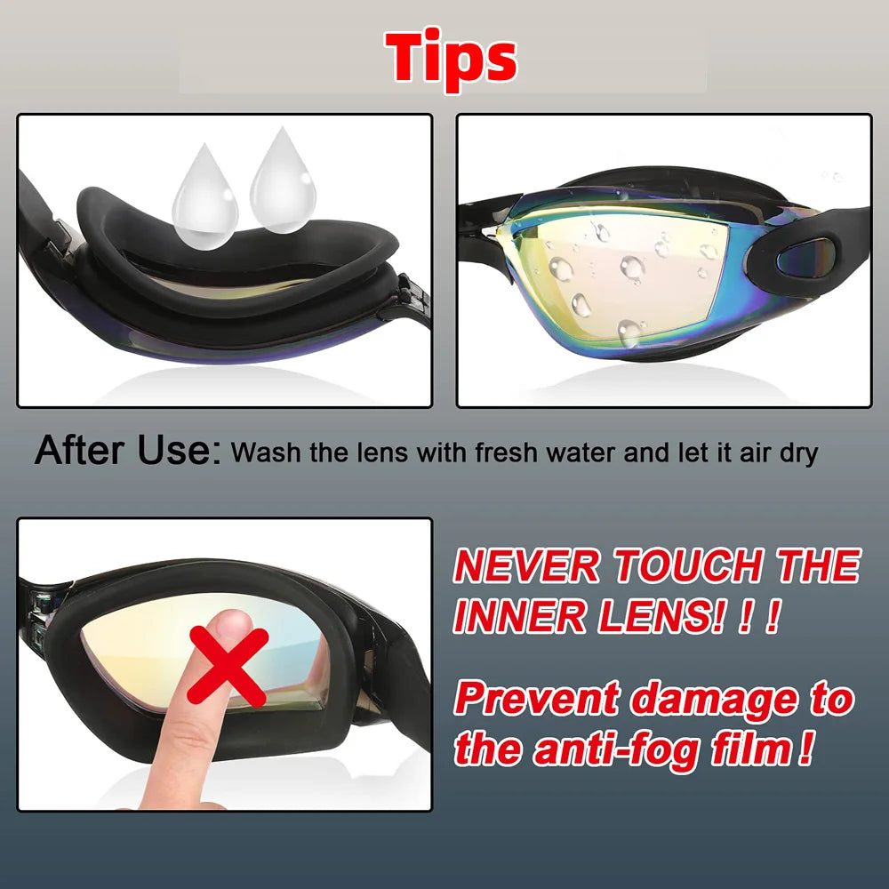 Swimming Goggles Professional Waterproof Swim Eyewear Glasses Anti-fog 100% UV Protection No Leaking For Adult Men Women Youth