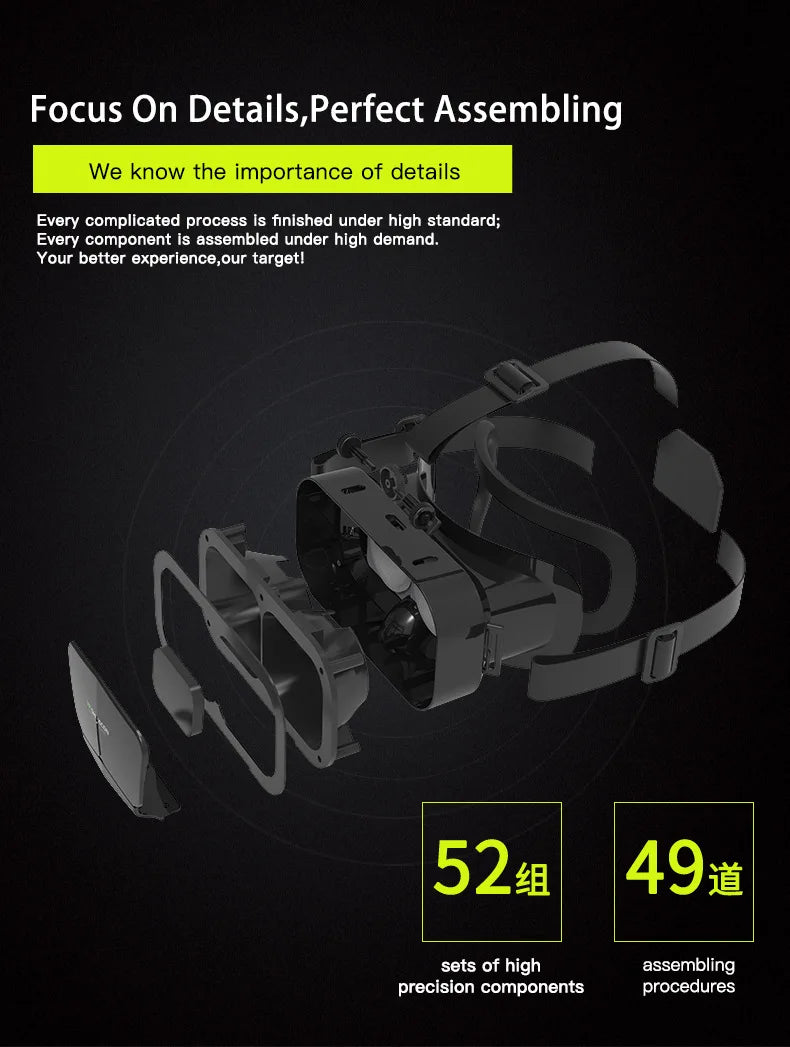 VR brýle 3D virtuální realita, headset, helma, čočky, brýle, chytré pro smartphony, mobilní hry, sada Viar Viewer
