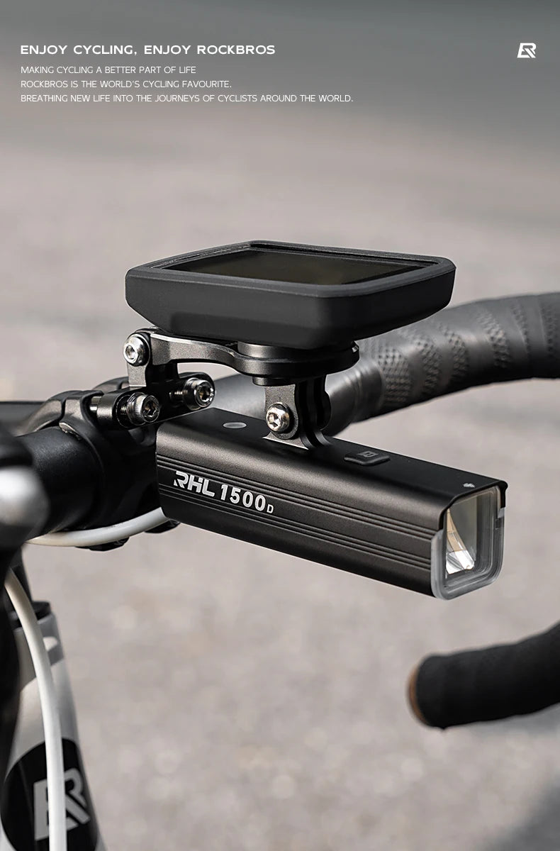 Prolunga per Supporto Computer da Bici con Porta Luce Anteriore Staffa in Lega