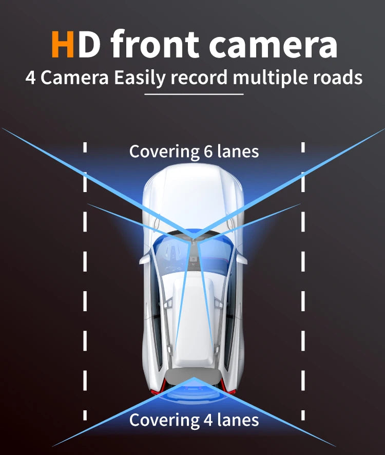 1080P 4-Channel Dash Cam with Night Vision & Loop Recording