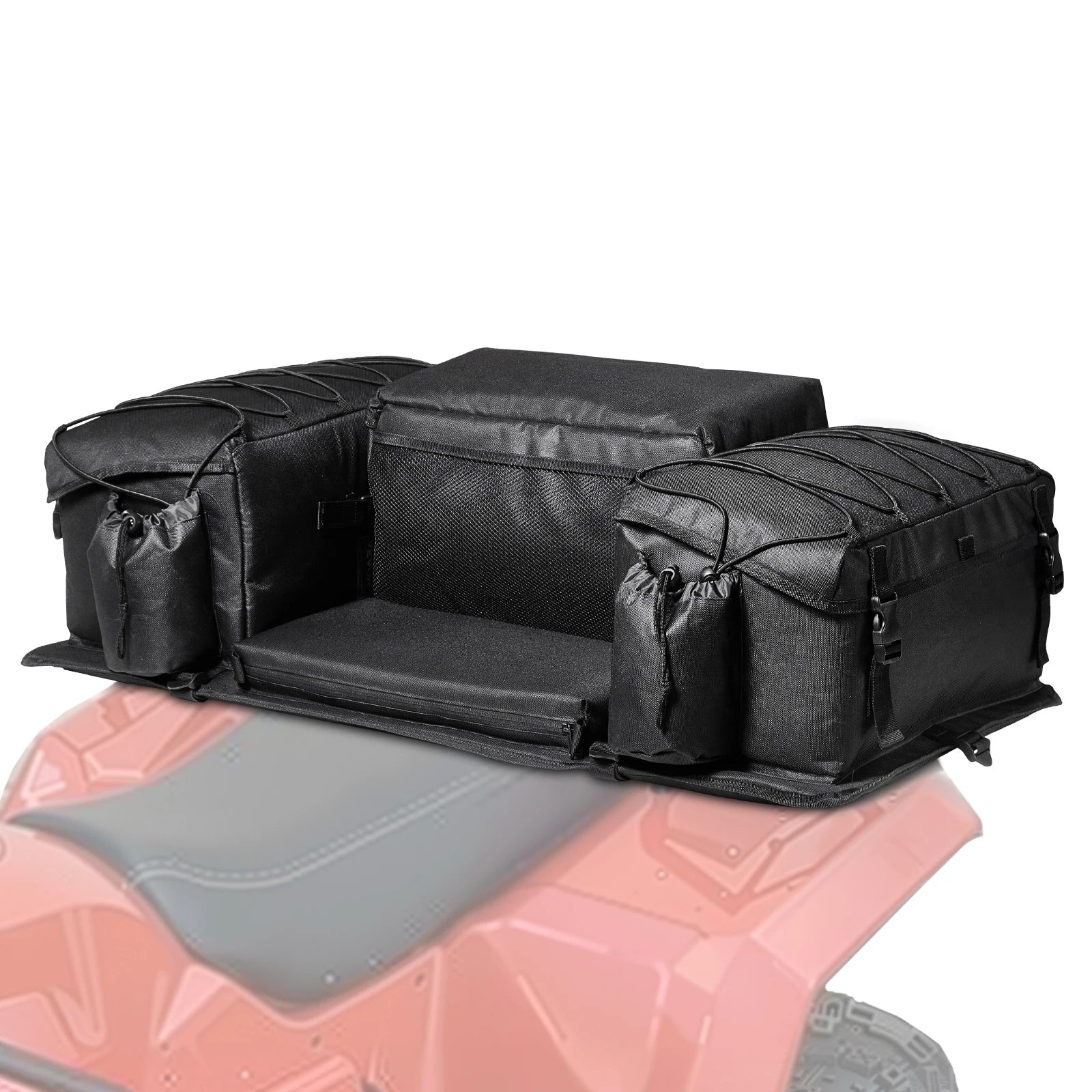 50L ATV Rear Storage Bag with Seat Cushion and Bottle Holder