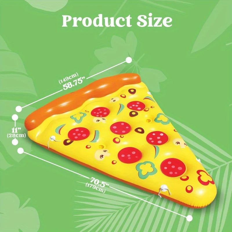 Giant Inflatable Pizza Slice Pool Float with Cup Holders
