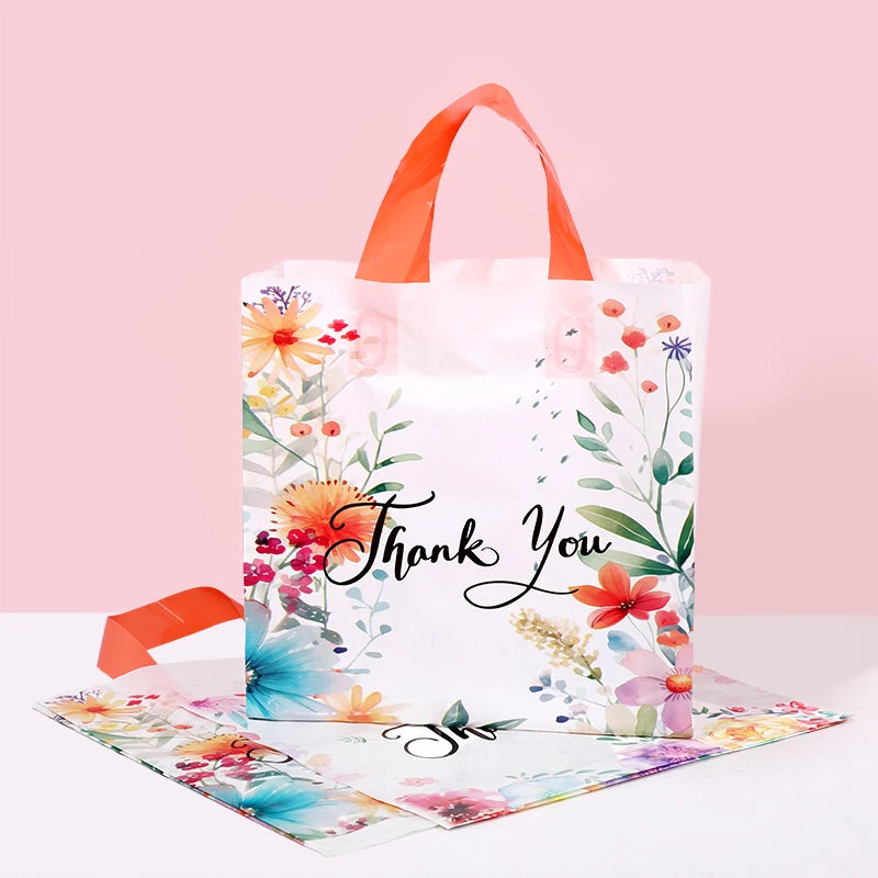 10/20/30 kom Hvala Vam poklon torbe cvjetni dizajn plastične torbe za vjenčanje rođendansku zabavu pakiranje poklona Dan zahvalnosti Božić
