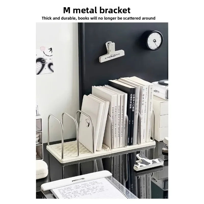Desktop Bookshelf with Non-Slip Base for Desk Storage