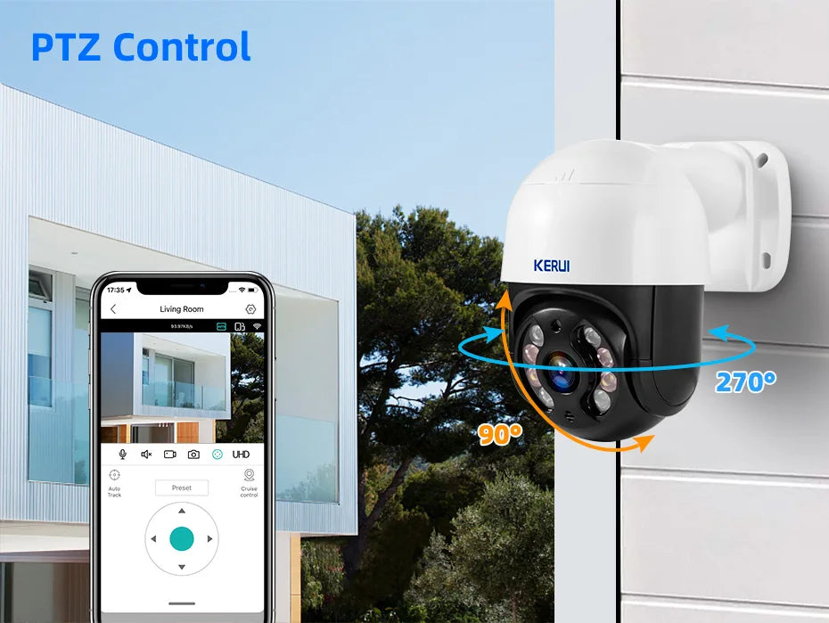 Outdoor 6MP PTZ PoE IP Camera with Human Detection