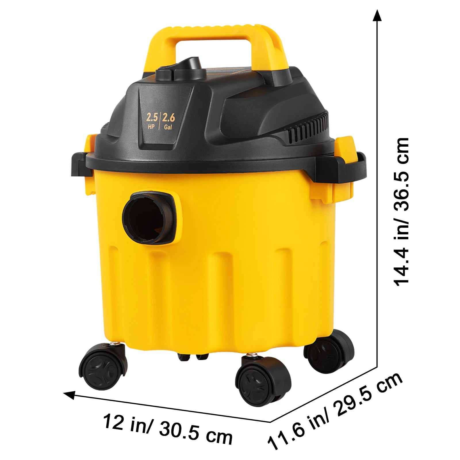 Wet Dry Shop Vacuum 2.6 Gallon 2.5HP Portable 3-in-1 Cleaner