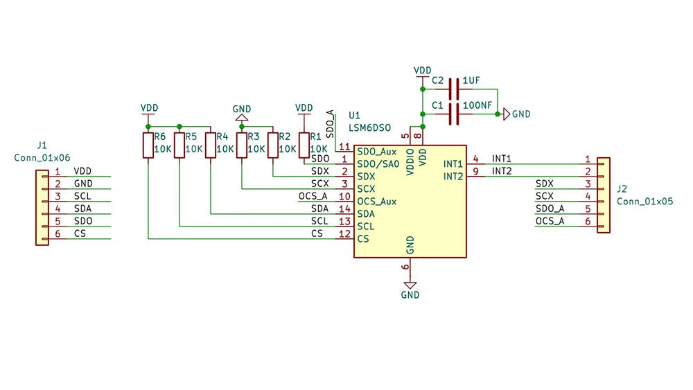 Modulo accelerometro e giroscopio LSM6DSO, I2C/SPI