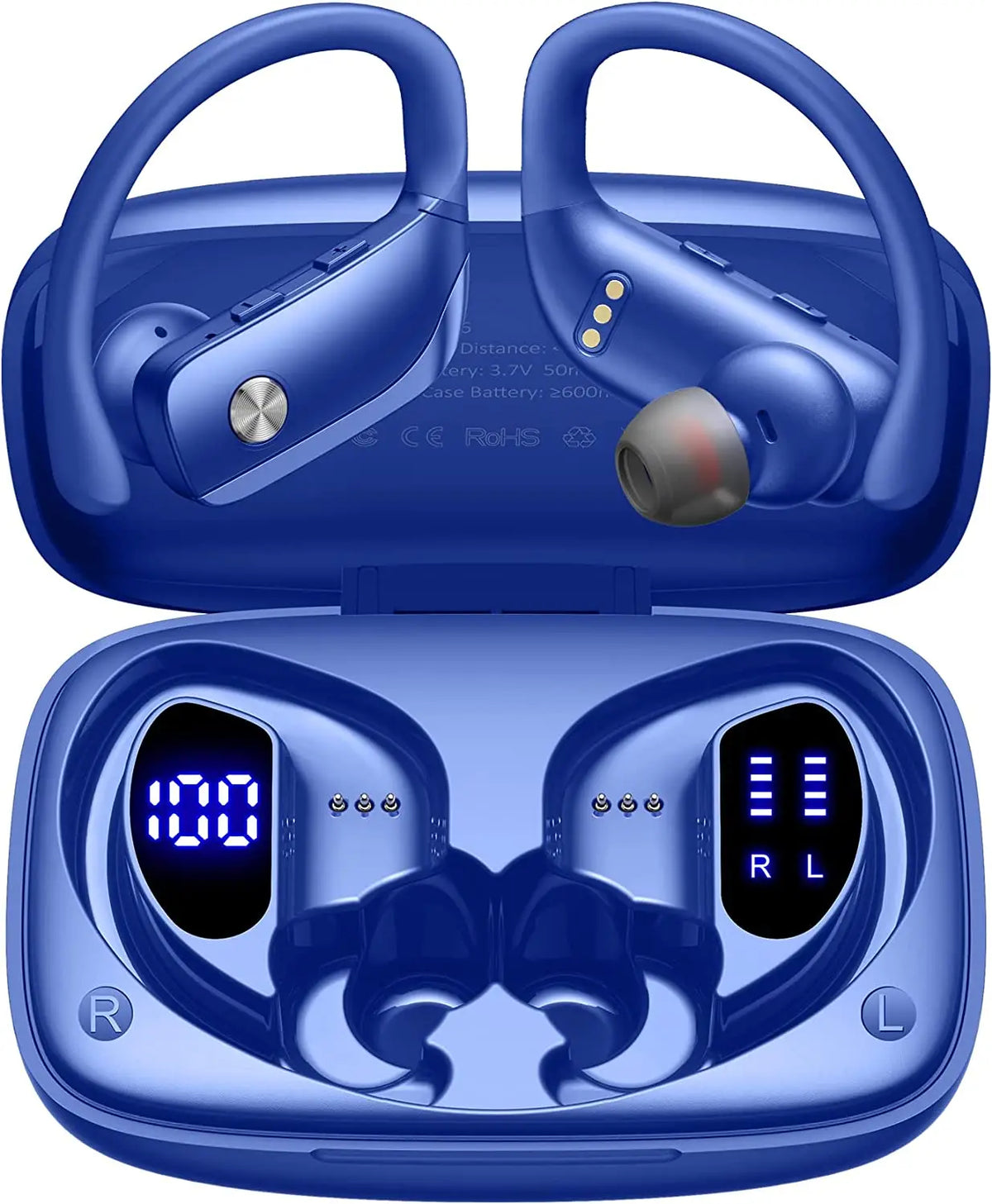 Bluetooth 5.0 Earbuds with Ear Hooks and Microphone