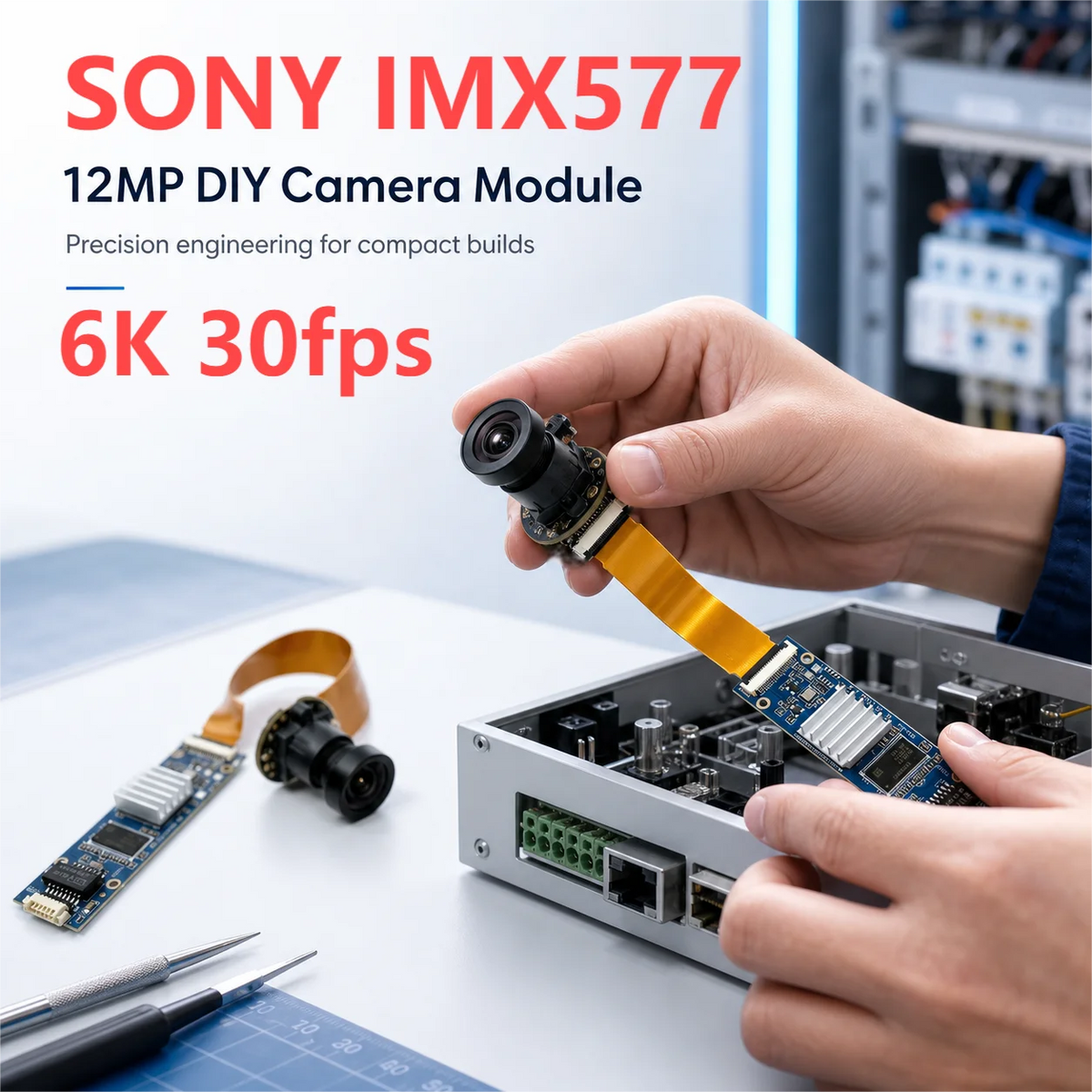 12MP 4K IP Camera Board Module with 3.6mm Lens