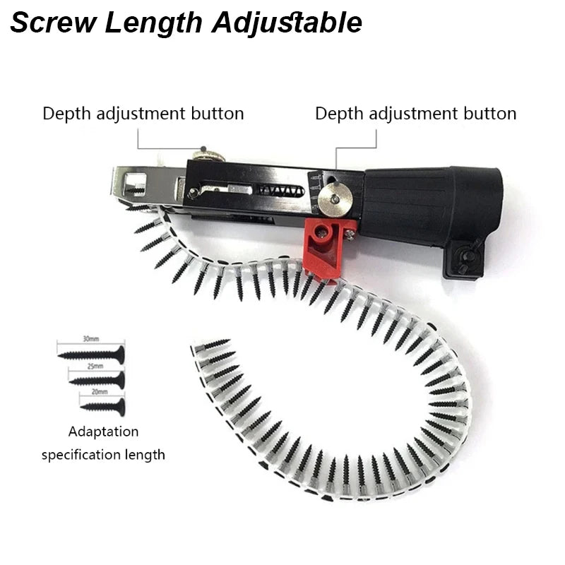 Auto-Feed Screwdriver Attachment for Compatible Drills