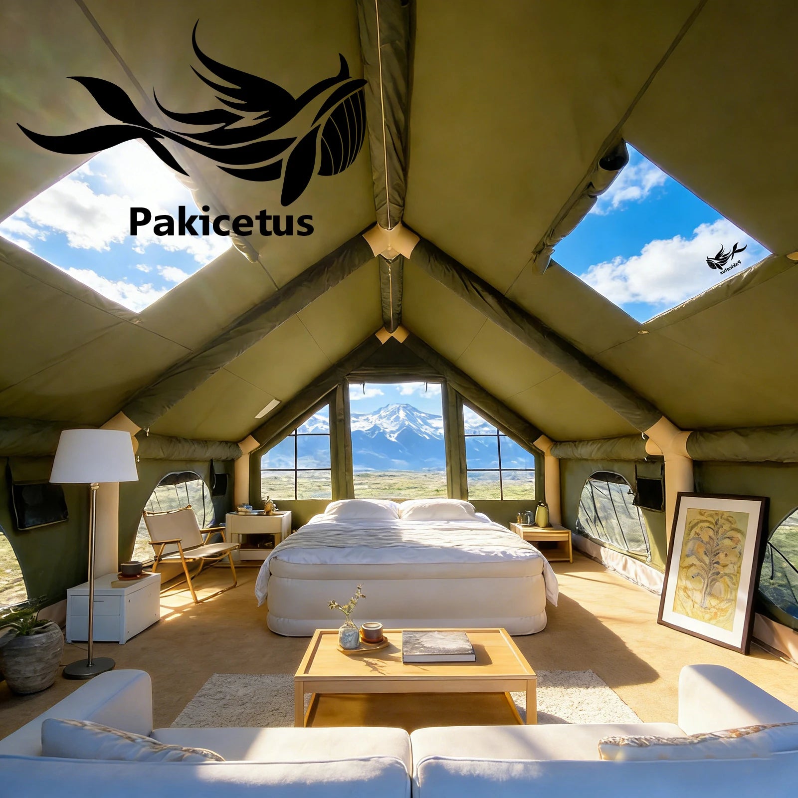 Inflatable Camping Tent for 4-8 Persons with Carry Bag