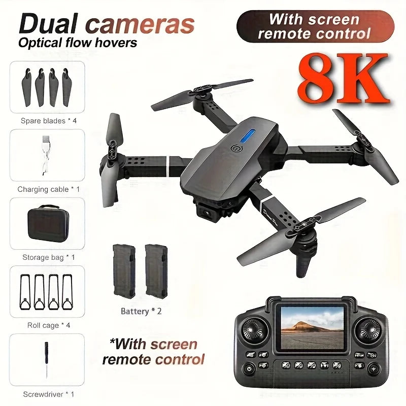 Drone RC pliable à double caméra avec télécommande écran