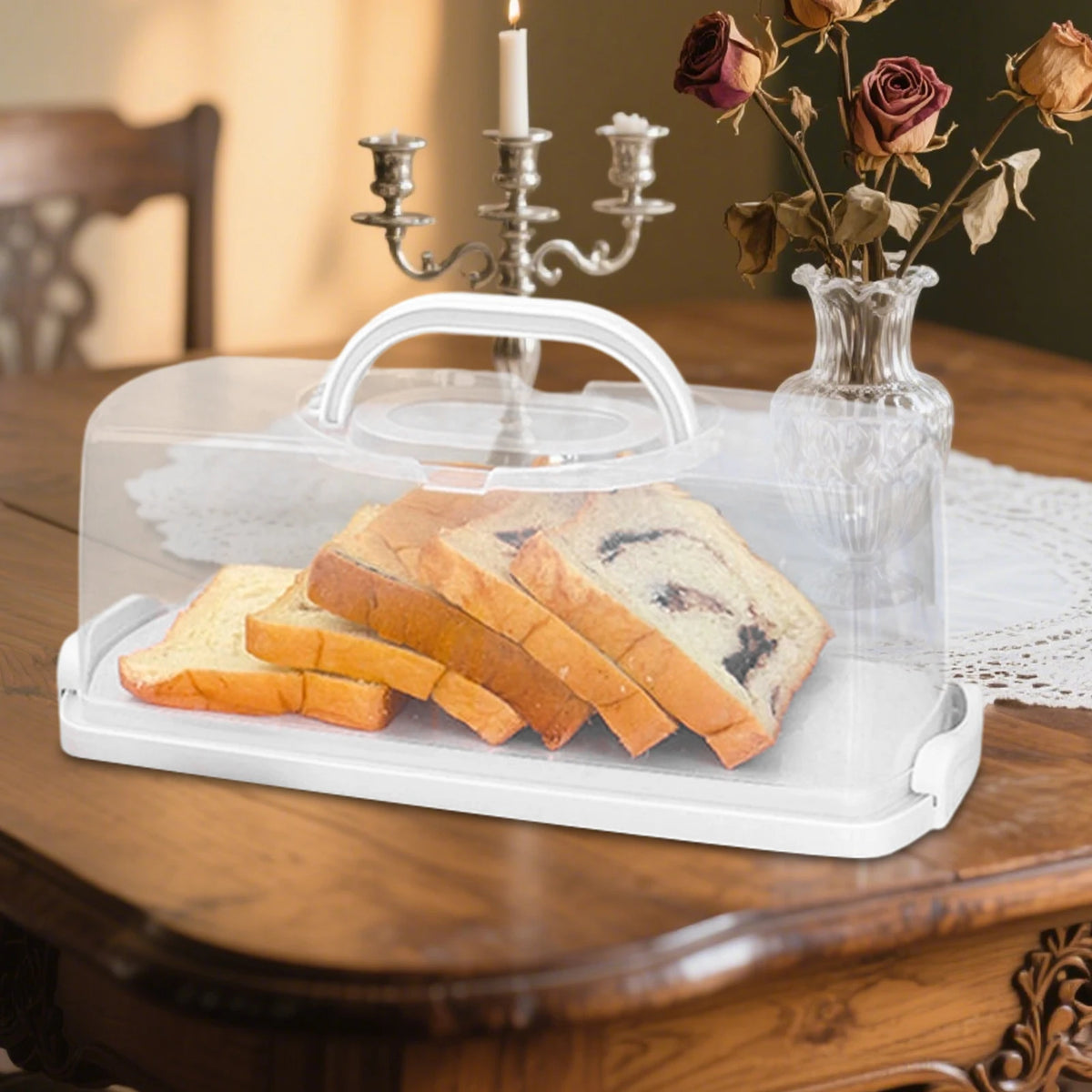 Loaf and Cake Carrier with Clear Lid