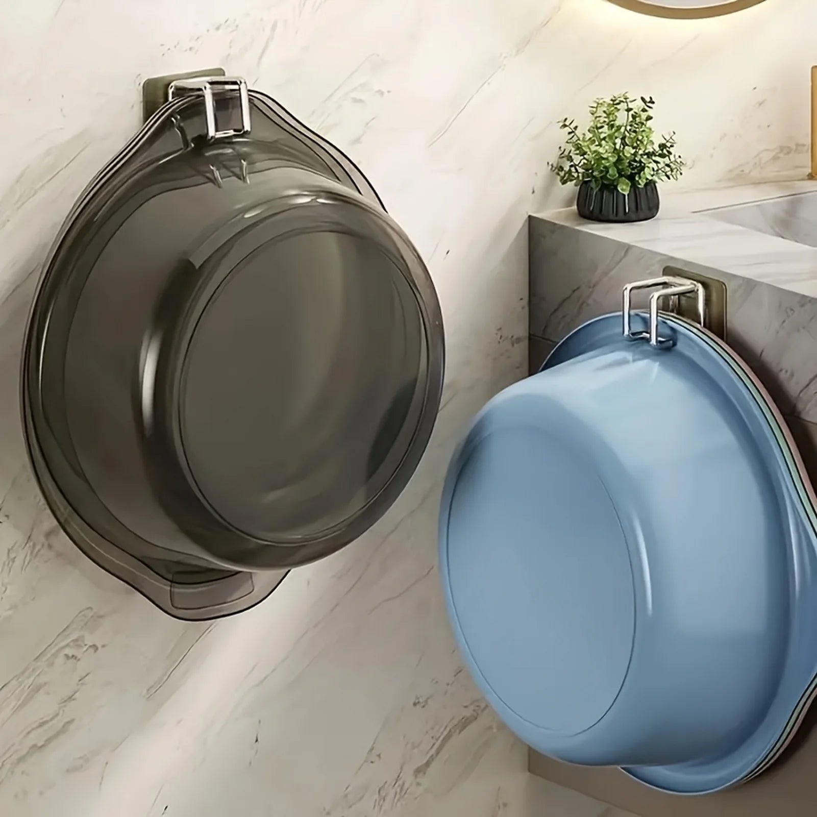 1/2/4/6Pcs Stainless Steel Washbasin Hook Multifunction Punch-free Kitchen Bathroom Rack Basin Storage Rack Towel Hanging Holder