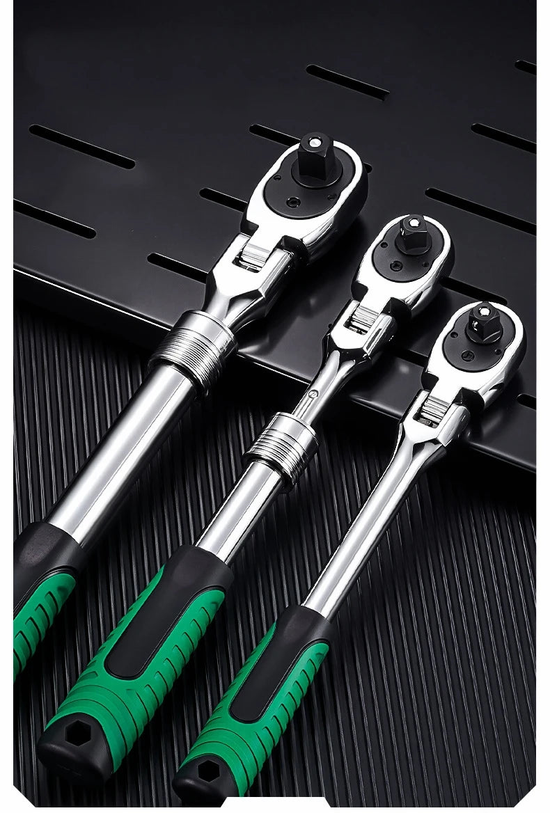 Drive Socket Drive Standard Ratchet Wrench , 1/4,3/8,1/2 Inch Flexible 72-Tooth Extendable Telescopic Socket Spanner Wrench