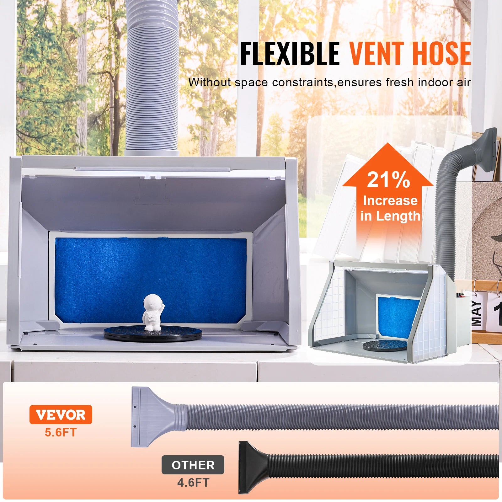 Draagbare Airbrush Spuitcabine met Dubbele Ventilatoren, LED-verlichting en Slang