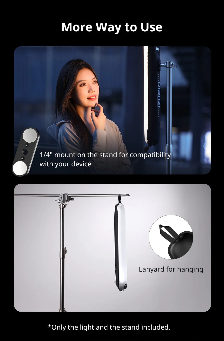 Портативне повітряне трубчасте світло Ulanzi UA12/UA20 12 Вт двокольорове заповнююче світло