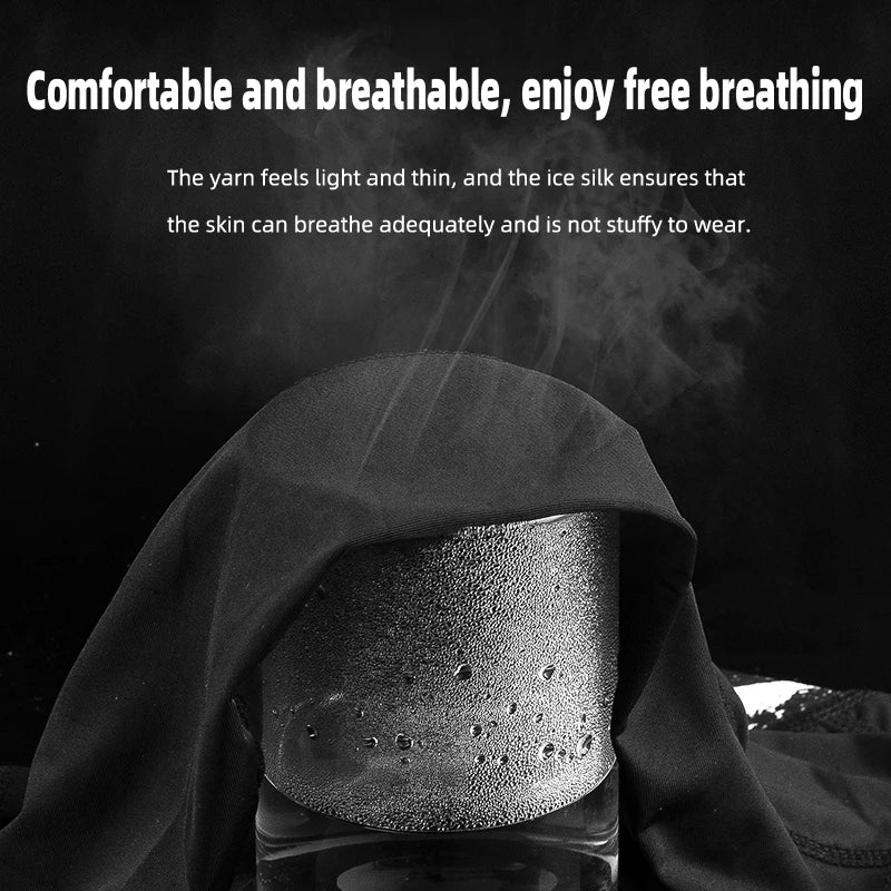 Breathable Ice Silk Motorcycle Face Mask with Eye Holes