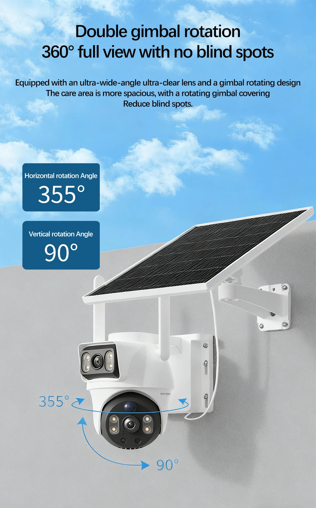 Dual Lens 8MP 4G Outdoor Security Camera with Night Vision