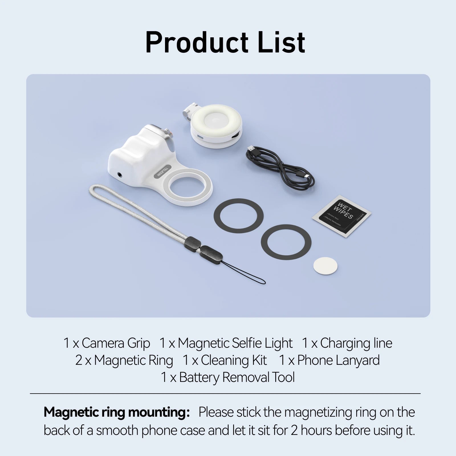 Magnetic Phone Camera Grip with Remote & Bluetooth Control