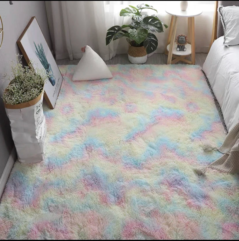 White Fluffy Hall Carpet Modern Living Room Bedroom Home Decor Large Mats Thickened Non-Slip Girl Children's Room Pink Furry Rug