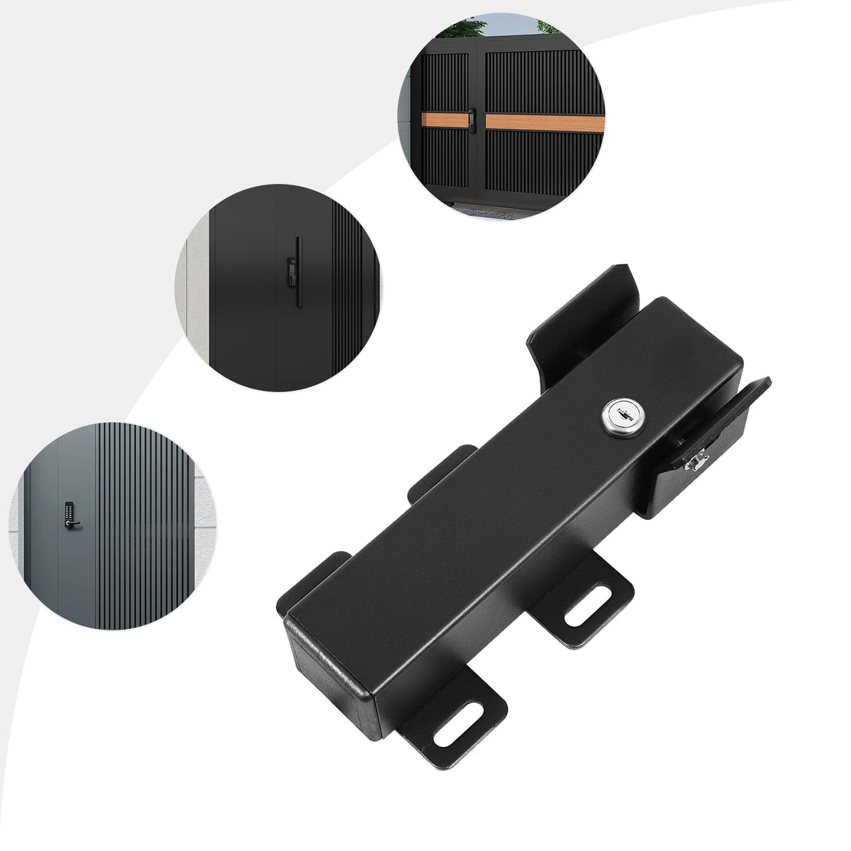 DC24V Electric Gate Lock IP44 Weatherproof Q235 Steel Automatic Locking Function with Keys, for Villas, Gardens, Courtyards, Residential Areas