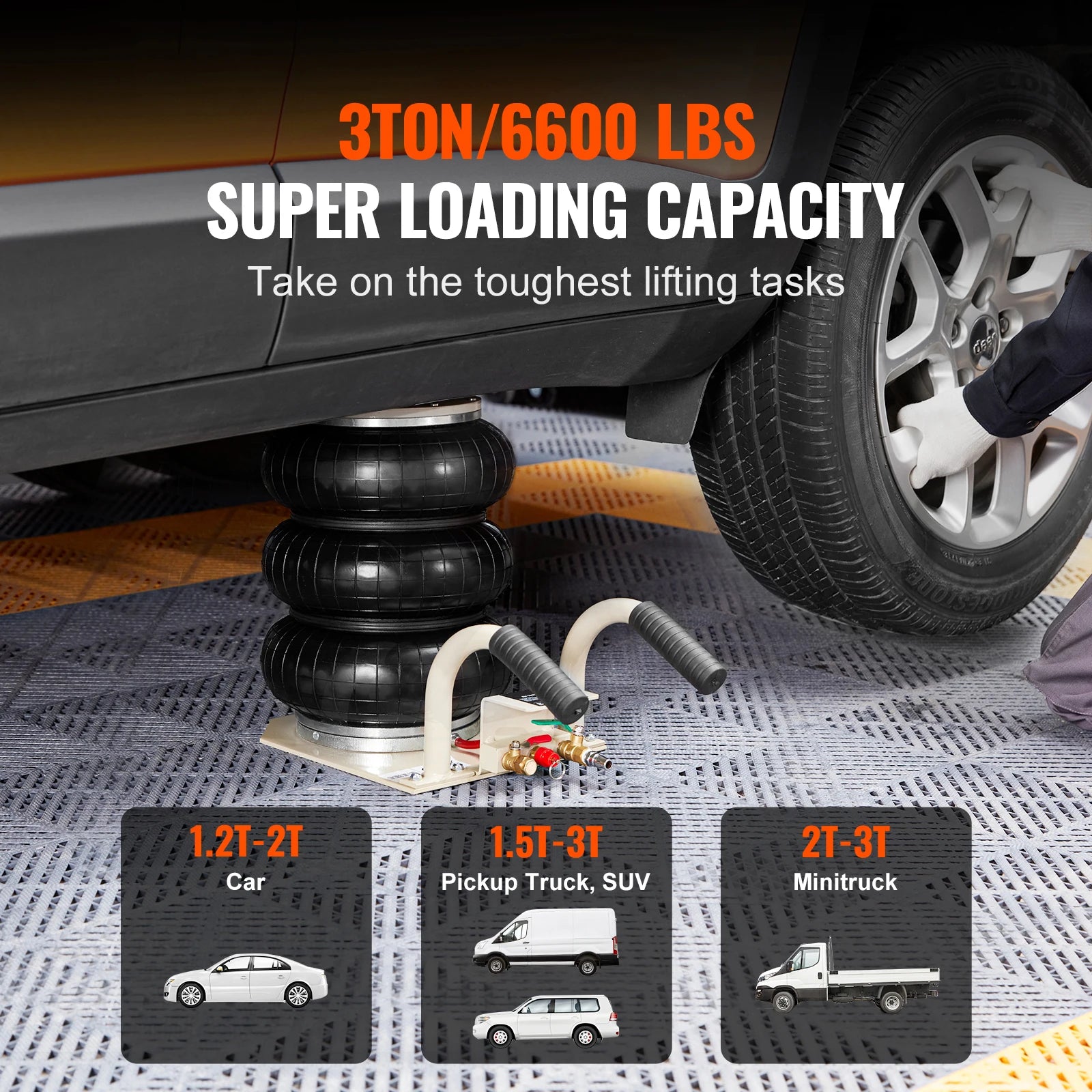 3 Ton Triple Bag Air Jack – Fast 5-Second Pneumatic Car Lift