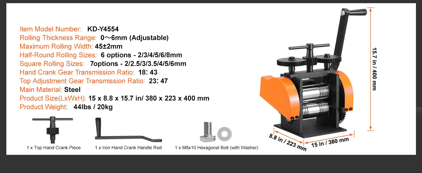 3-in-1 Jewelry Rolling Mill Machine for Sheet, Wire & Metal Forming