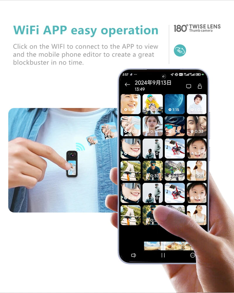 Xiaomi S70 Mini Recorder 2.7K Finger Action Camera Lightweight POV With Magnetic Belt 1.47 inch IPS Screen Bicycle Vlog Pet Cam