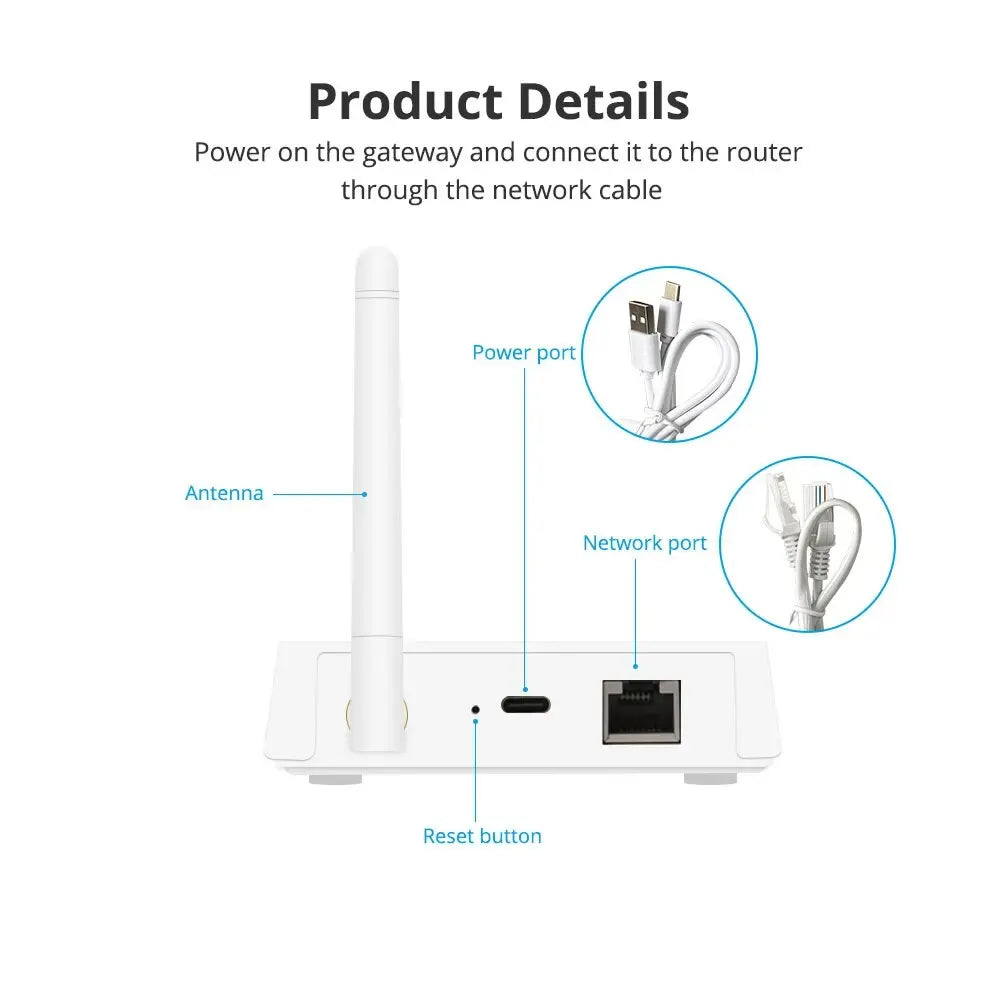 Wired Tuya Zigbee Hub with External Antenna